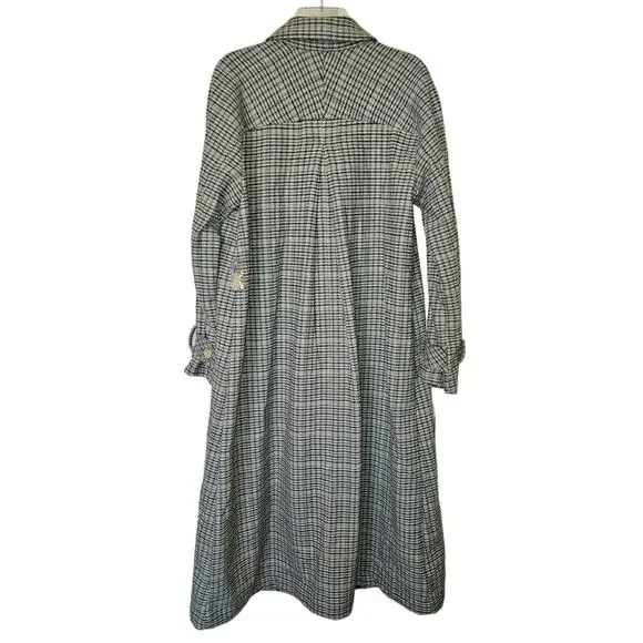 New Free People WE THE FREE Liberty Duster Plaid Jacket $298 X-SMALL Light Blue